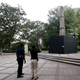 The confederate monument in Linn Park after Birmingham covered, August 2017.